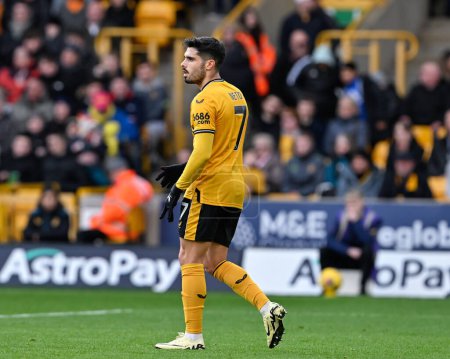 Photo for Pedro Neto of Wolverhampton Wanderers, during the Premier League match Wolverhampton Wanderers vs Brentford at Molineux, Wolverhampton, United Kingdom, 10th February 202 - Royalty Free Image