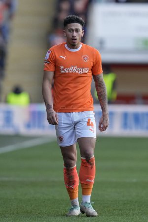 Photo for Jordan Lawrence-Gabriel of Blackpool during the Sky Bet League 1 match Blackpool vs Oxford United at Bloomfield Road, Blackpool, United Kingdom, 10th February 202 - Royalty Free Image