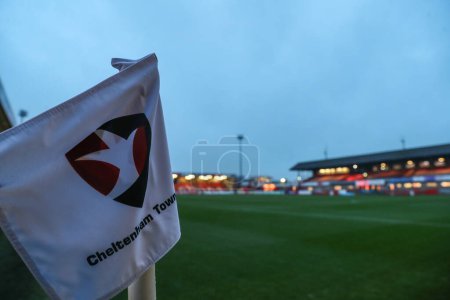 Photo for A general view inside of The Completely-Suzuki Stadium, home of Cheltenham Town ahead of the Sky Bet League 1 match Cheltenham Town vs Blackpool at The Completely-Suzuki Stadium, Cheltenham, United Kingdom, 13th February 202 - Royalty Free Image