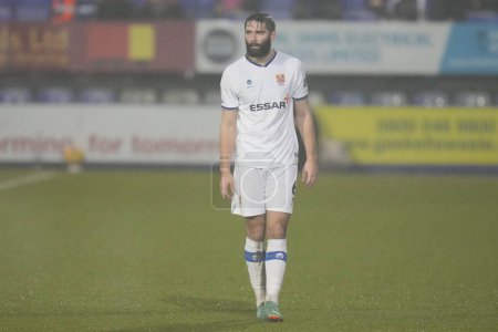Photo for Jordan Turnbull of Tranmere Rovers during the Sky Bet League 2 match Tranmere Rovers vs Morecambe at Prenton Park, Birkenhead, United Kingdom, 13th February 202 - Royalty Free Image