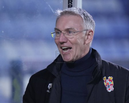 Photo for Nigel Adkins, manager of Tranmere Rovers before the Sky Bet League 2 match Tranmere Rovers vs Morecambe at Prenton Park, Birkenhead, United Kingdom, 13th February 202 - Royalty Free Image