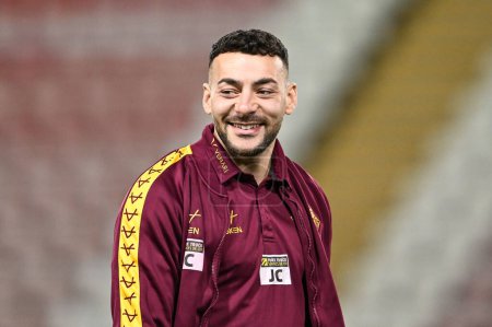 Photo for Jake Connor of Huddersfield Giants arrives ahead of the Betfred Super League Round 1 match Leigh Leopards vs Huddersfield Giants at Leigh Sports Village, Leigh, United Kingdom, 16th February 202 - Royalty Free Image