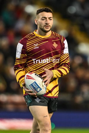Photo for Jake Connor of Huddersfield Giants during pre match warm up ahead of the Betfred Super League Round 1 match Leigh Leopards vs Huddersfield Giants at Leigh Sports Village, Leigh, United Kingdom, 16th February 202 - Royalty Free Image