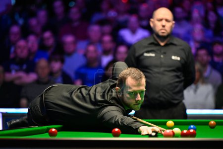 Photo for Mark Allen takes a shot, during the 2024 BetVictor Welsh Open at Venue Cymru, Llandudno, United Kingdom, 16th February 202 - Royalty Free Image