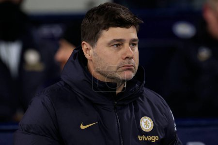 Photo for Mauricio Pochettino the Chelsea manager comes out for the Premier League match Manchester City vs Chelsea at Etihad Stadium, Manchester, United Kingdom, 17th February 202 - Royalty Free Image
