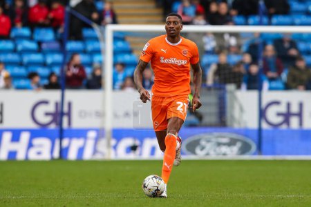 Photo for Marvin Ekpiteta of Blackpool goes forward with the ball during the Sky Bet League 1 match Peterborough United vs Blackpool at Weston Homes Stadium, Peterborough, United Kingdom, 17th February 202 - Royalty Free Image