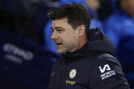 Photo for Mauricio Pochettino the Chelsea manager comes out for the Premier League match Manchester City vs Chelsea at Etihad Stadium, Manchester, United Kingdom, 17th February 202 - Royalty Free Image