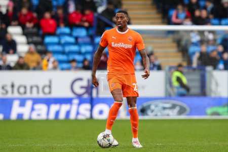 Photo for Marvin Ekpiteta of Blackpool in action during the Sky Bet League 1 match Peterborough United vs Blackpool at Weston Homes Stadium, Peterborough, United Kingdom, 17th February 202 - Royalty Free Image