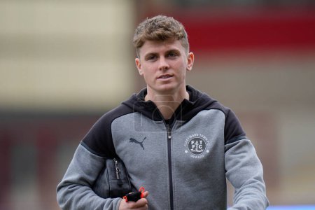 Photo for Gavin Kilkenny of Fleetwood Town arrives at the stadium before the Sky Bet League 1 match Fleetwood Town vs Barnsley at Highbury Stadium, Fleetwood, United Kingdom, 17th February 202 - Royalty Free Image