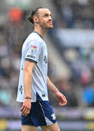 Photo for Will Keane of Preston North End, during the Sky Bet Championship match Preston North End vs Blackburn Rovers at Deepdale, Preston, United Kingdom, 17th February 202 - Royalty Free Image
