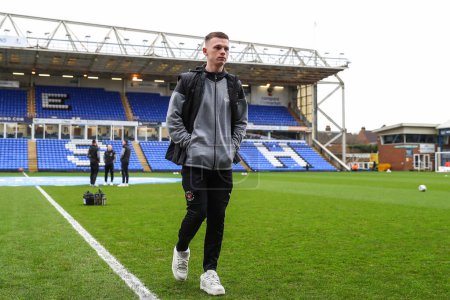 Photo for Andy Lyons of Blackpool arrives ahead of the Sky Bet League 1 match Peterborough United vs Blackpool at Weston Homes Stadium, Peterborough, United Kingdom, 17th February 202 - Royalty Free Image