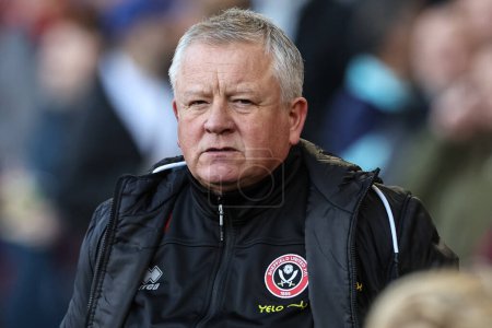 Photo for Chris Wilder manager of Sheffield United looks on during the Premier League match Sheffield United vs Brighton and Hove Albion at Bramall Lane, Sheffield, United Kingdom, 18th February 202 - Royalty Free Image