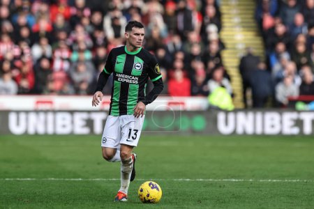 Photo for Pascal Gro of Brighton & Hove Albion with the ball during the Premier League match Sheffield United vs Brighton and Hove Albion at Bramall Lane, Sheffield, United Kingdom, 18th February 2024 - Royalty Free Image