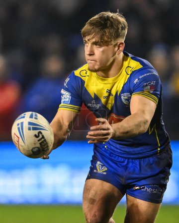 Photo for Leon Hayes of Warrington Wolves in action during the Betfred Super League Round 2 match Warrington Wolves vs Hull FC at Halliwell Jones Stadium, Warrington, United Kingdom, 23rd February 202 - Royalty Free Image