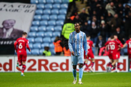 Photo for Haji Wright of Coventry City reacts to his side conceding a goal to make it 0-2 during the Sky Bet Championship match Coventry City vs Preston North End at Coventry Building Society Arena, Coventry, United Kingdom, 23rd February 202 - Royalty Free Image