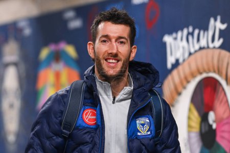 Photo for Stefan Ratchford of Warrington Wolves arrives ahead of the Betfred Super League Round 2 match Warrington Wolves vs Hull FC at Halliwell Jones Stadium, Warrington, United Kingdom, 23rd February 202 - Royalty Free Image