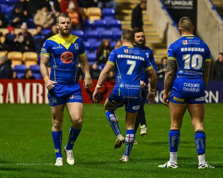 Photo for Lachlan Fitzgibbon of Warrington Wolves during pre match warm up ahead of the Betfred Super League Round 2 match Warrington Wolves vs Hull FC at Halliwell Jones Stadium, Warrington, United Kingdom, 23rd February 202 - Royalty Free Image