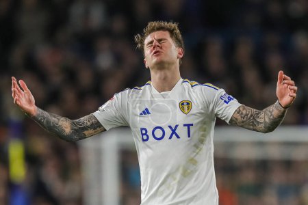 Photo for A dejected Joe Rodon of Leeds United during the Sky Bet Championship match Leeds United vs Leicester City at Elland Road, Leeds, United Kingdom, 23rd February 2024 - Royalty Free Image