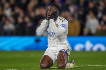 Photo for A dejected Wilfried Gnonto of Leeds United during the Sky Bet Championship match Leeds United vs Leicester City at Elland Road, Leeds, United Kingdom, 23rd February 202 - Royalty Free Image