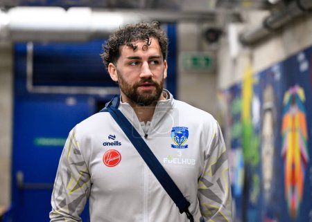 Photo for Toby King of Warrington Wolves arrives ahead of the match, during the Betfred Super League Round 2 match Warrington Wolves vs Hull FC at Halliwell Jones Stadium, Warrington, United Kingdom, 23rd February 202 - Royalty Free Image