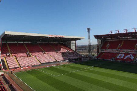 Photo for General view of Oakwell during the Sky Bet League 1 match Barnsley vs Derby County at Oakwell, Barnsley, United Kingdom, 24th February 202 - Royalty Free Image