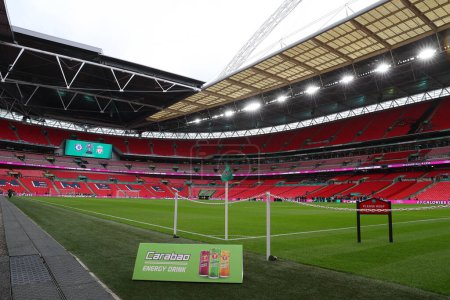 Foto de Una vista general del estadio nacional Wembley durante el partido final de la Copa Carabao Chelsea vs Liverpool en el estadio Wembley, Londres, Reino Unido, 25 de febrero 202 - Imagen libre de derechos