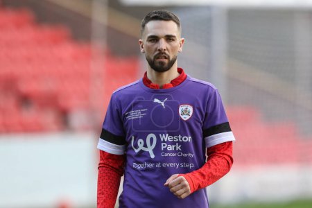 Photo for Adam Phillips of Barnsley in the pregame warmups during the Sky Bet League 1 match Barnsley vs Derby County at Oakwell, Barnsley, United Kingdom, 24th February 202 - Royalty Free Image