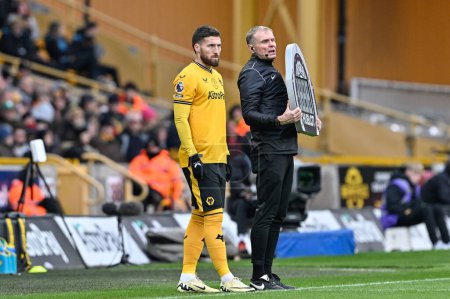 Photo for Matt Doherty of Wolverhampton Wanderers replaces Pablo Sarabia of Wolverhampton Wanderers during the Premier League match Wolverhampton Wanderers vs Sheffield United at Molineux, Wolverhampton, United Kingdom, 25th February 202 - Royalty Free Image