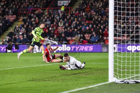 Photo for Kai Havertz of Arsenal scores to make it 0-4 during the Premier League match Sheffield United vs Arsenal at Bramall Lane, Sheffield, United Kingdom, 4th March 202 - Royalty Free Image