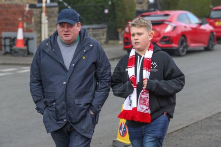 Photo for Fans arrive at Oakwell during the Sky Bet League 1 match Barnsley vs Lincoln City at Oakwell, Barnsley, United Kingdom, 9th March 202 - Royalty Free Image