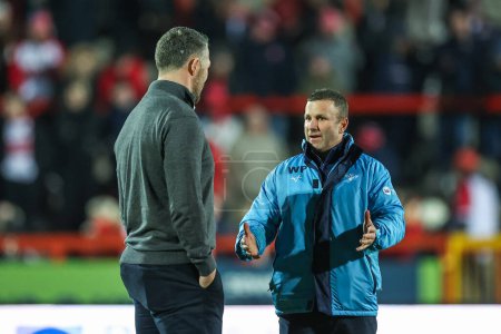 Photo for Willie Peters Head Coach of Hull KR and Sam Burgess Head Coach of Warrington Wolves speak ahead of the Betfred Super League Round 4 match Hull KR vs Warrington Wolves at Sewell Group Craven Park, Kingston upon Hull, United Kingdom, 7th March 202 - Royalty Free Image