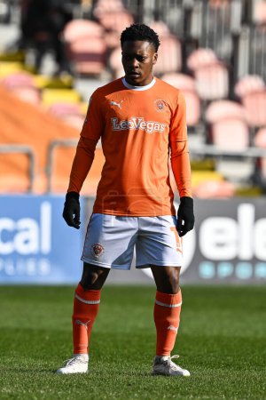 Photo for Karamoko Dembele of Blackpool during the Sky Bet League 1 match Blackpool vs Portsmouth at Bloomfield Road, Blackpool, United Kingdom, 9th March 202 - Royalty Free Image