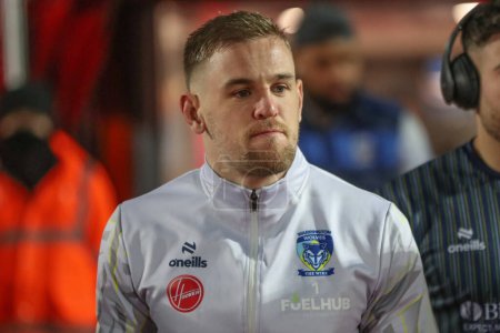 Photo for Matt Dufty of Warrington Wolves arrives during the Betfred Super League Round 4 match Hull KR vs Warrington Wolves at Sewell Group Craven Park, Kingston upon Hull, United Kingdom, 7th March 202 - Royalty Free Image