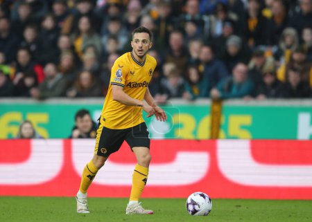 Photo for Pablo Sarabia of Wolverhampton Wanderers in action, during the Premier League match Wolverhampton Wanderers vs Fulham at Molineux, Wolverhampton, United Kingdom, 9th March 202 - Royalty Free Image