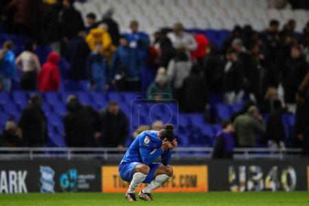 Photo for Tyler Roberts of Birmingham City reacts to his team's loss after the Sky Bet Championship match Birmingham City vs Middlesbrough at St Andrews, Birmingham, United Kingdom, 12th March 202 - Royalty Free Image