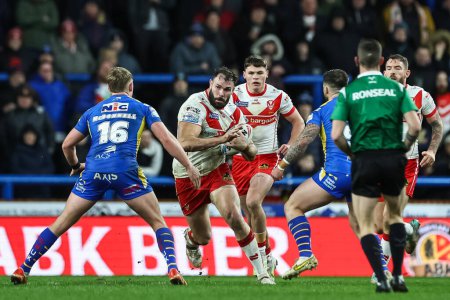 Photo for Alex Walmsley of St. Helens in action during the Betfred Super League Round 5 match Leeds Rhinos vs St Helens at Headingley Stadium, Leeds, United Kingdom, 15th March 202 - Royalty Free Image