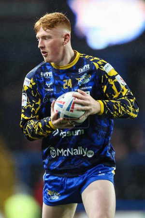 Photo for Luis Roberts of Leeds Rhinos during pre match warm up ahead of  the Betfred Super League Round 5 match Leeds Rhinos vs St Helens at Headingley Stadium, Leeds, United Kingdom, 15th March 202 - Royalty Free Image
