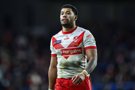 Photo for Waqa Blake of St. Helens during the Betfred Super League Round 5 match Leeds Rhinos vs St Helens at Headingley Stadium, Leeds, United Kingdom, 15th March 202 - Royalty Free Image