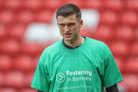 Photo for Liam Roberts of Barnsley in the pregame warmup session during the Sky Bet League 1 match Barnsley vs Cheltenham Town at Oakwell, Barnsley, United Kingdom, 16th March 202 - Royalty Free Image