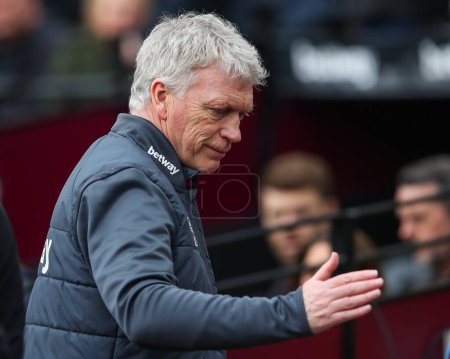 Photo for David Moyes manager of West Ham United during the Premier League match West Ham United vs Aston Villa at London Stadium, London, United Kingdom, 17th March 202 - Royalty Free Image