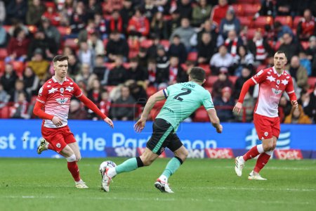 Photo for Conor Grant of Barnsley breaks with the ball during the Sky Bet League 1 match Barnsley vs Cheltenham Town at Oakwell, Barnsley, United Kingdom, 16th March 202 - Royalty Free Image