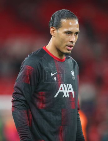 Photo for Virgil van Dijk of Liverpool warms up ahead of the match, during the UEFA Europa League match Liverpool vs Sparta Prague at Anfield, Liverpool, United Kingdom, 14th March 202 - Royalty Free Image