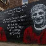 A mural for former Liverpool player Bill Shankly on a side of a house ahead of the UEFA Europa League match Liverpool vs Sparta Prague at Anfield, Liverpool, United Kingdom, 14th March 202