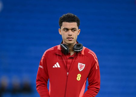 Photo for Brennan Johnson of Wales arrives ahead of the UEFA Euro Qualifiers Play-Off Semi-Final match Wales vs Finland at Cardiff City Stadium, Cardiff, United Kingdom, 21st March 202 - Royalty Free Image