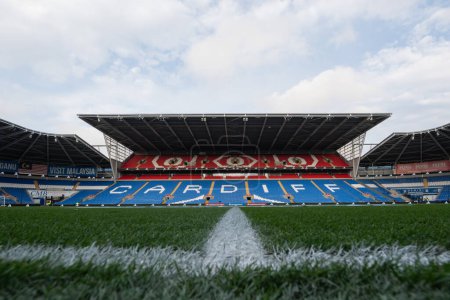 Photo for A general view of the Cardiff City Stadium ahead of the UEFA Euro Qualifiers Play-Off Semi-Final match Wales vs Finland at Cardiff City Stadium, Cardiff, United Kingdom, 21st March 202 - Royalty Free Image