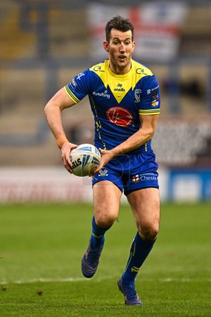 Photo for Stefan Ratchford of Warrington Wolves makes a break during the Betfred Challenge Cup Sixth Round match Warrington Wolves vs London Broncos at Halliwell Jones Stadium, Warrington, United Kingdom, 23rd March 202 - Royalty Free Image