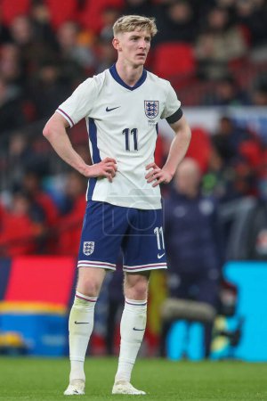 Foto de Anthony Gordon de Inglaterra durante el partido amistoso internacional Inglaterra vs Brasil en el estadio Wembley, Londres, Reino Unido, 23 de marzo 202 - Imagen libre de derechos