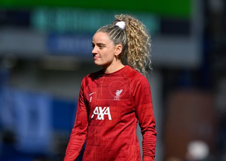 Photo for Leanne Kiernan of Liverpool Women warms up ahead of the match, during The FA Women's Super League match Everton Women vs Liverpool Women at Goodison Park, Liverpool, United Kingdom, 24th March 202 - Royalty Free Image