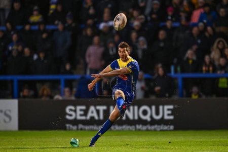 Photo for Stefan Ratchford of Warrington Wolves converts his sides try during the Betfred Challenge Cup Sixth Round match Warrington Wolves vs London Broncos at Halliwell Jones Stadium, Warrington, United Kingdom, 23rd March 202 - Royalty Free Image