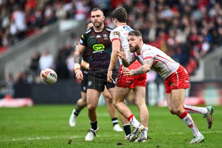Photo for Daryl Clark of St. Helens in action during the Betfred Super League Round 6 match St Helens vs Wigan Warriors at Totally Wicked Stadium, St Helens, United Kingdom, 29th March 202 - Royalty Free Image